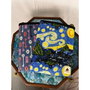 The Book Cloak Padded Book Covers – Starry Night Art + Key Pattern Reversible